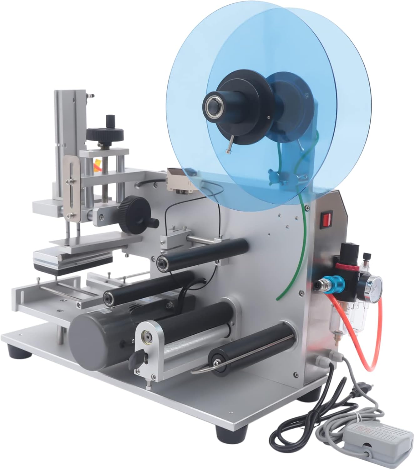 BbqLiaxon Semi-Automatic Square Bottle Labeling Machine, 20-40pcs/min Electric Bottle Label Applicator for Square Bottles, Squares Bottles Labeler Suitable for Diameter 0.7-4.5 inches