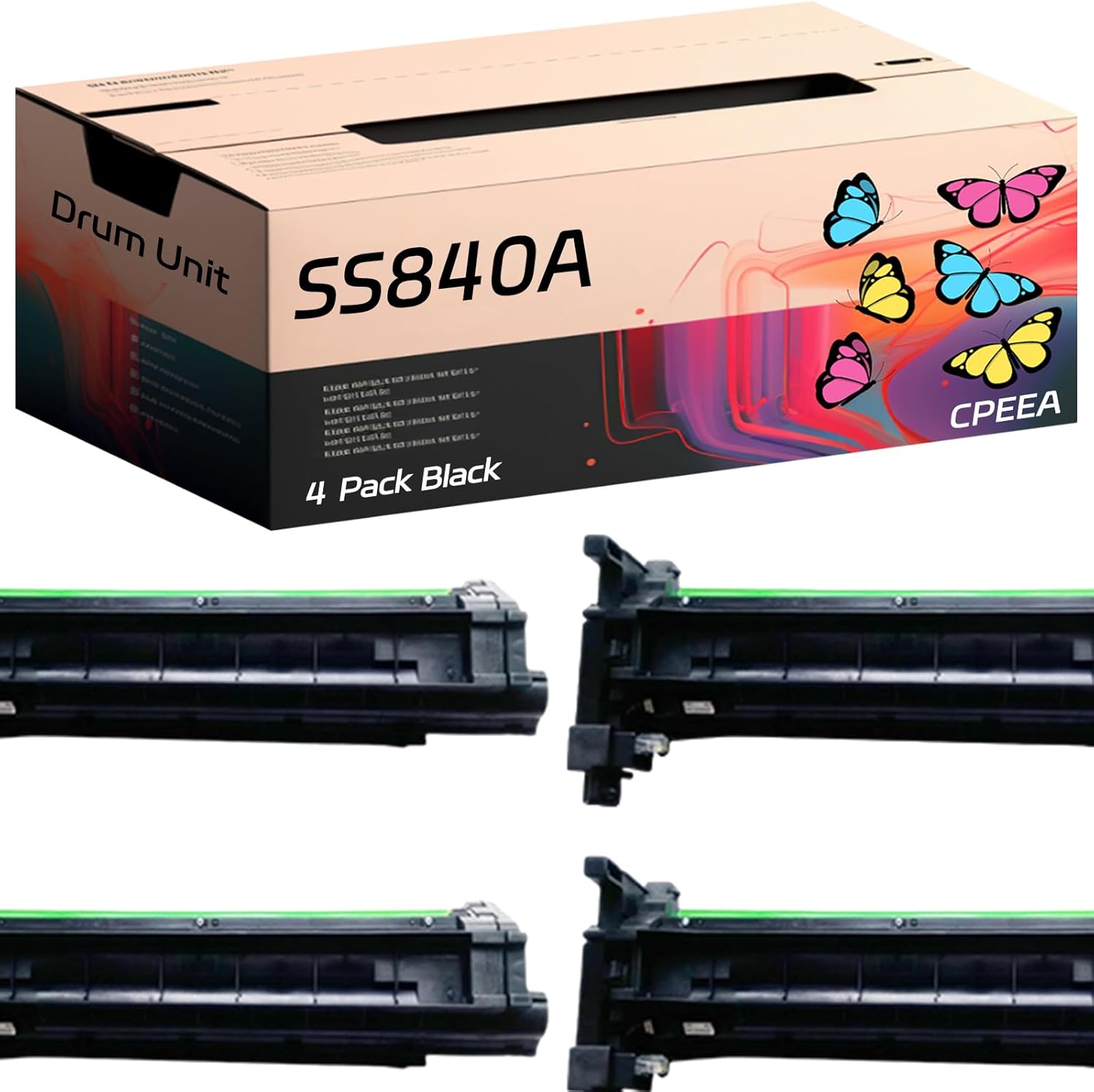 Compatible for Samsung SS840A Drum Unit Work for Samsung MultiXpress SCX-8128NA SCX-8123N Printers, with Chip, High Yield 35000 Pages, Clear Printing (4 Pack Black)
