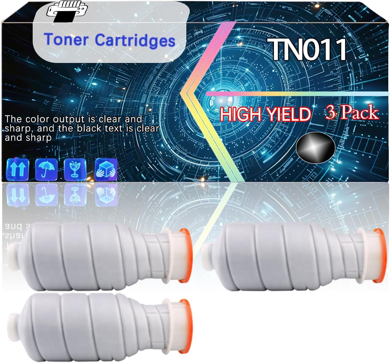 CEECN TN011 Compatible for Konica Minolta bizhub Pro 1051 bizhub Pro 1200 bizhub Pro 1200P Printers, Replacement Toner Cartridges High Yield Printer Accessories (3 Pack Black)