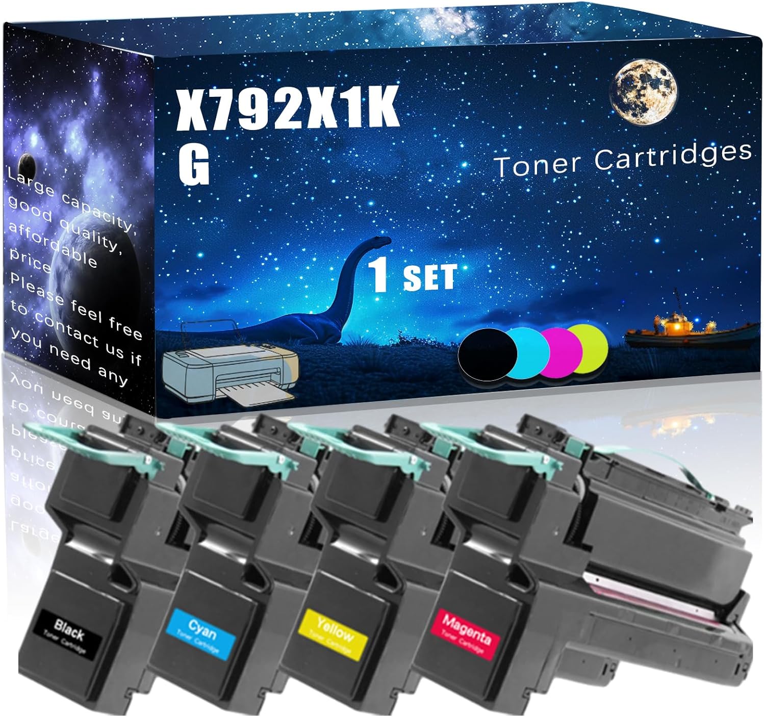 X792X1KG Compatible Toner Cartridges Replacement for Lexmark High Yield Compatible X792DE X792DTE X792DTFE X792DTME X792DTPE X792DTSE Printers, Meet Printing Needs (4-Pack BK/C/M/Y)