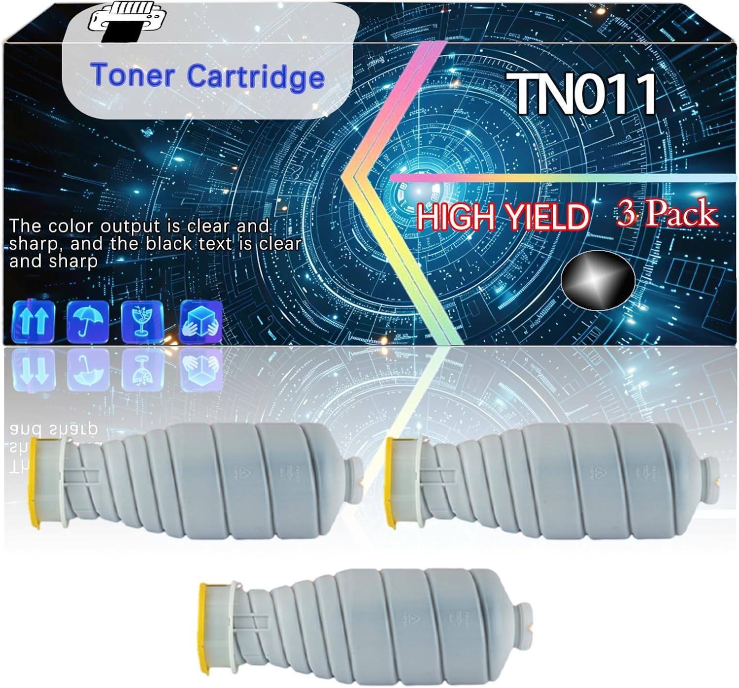 CEECN TN011 Compatible for Konica Minolta bizhub Pro 1051 1200 1200P Printers, Replacement Toner Cartridge High Yield Printer Accessories (3 Pack Black)