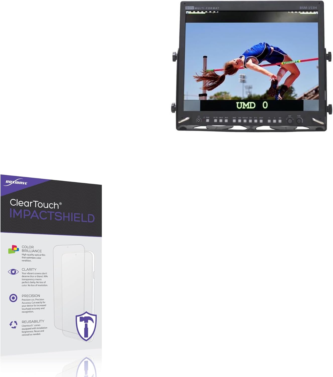 BoxWave Screen Protector Compatible With BON BSM-153H - ClearTouch ImpactShield (2-Pack), Impenetrable Screen Protector Flexible Film