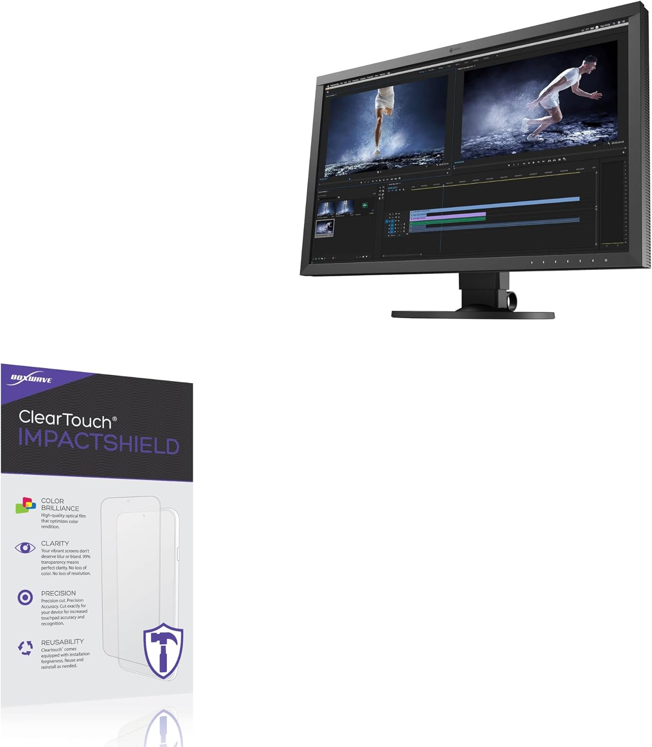 BoxWave Screen Protector Compatible With EIZO CS2740 - ClearTouch ImpactShield (2-Pack), Impenetrable Screen Protector Flexible Film