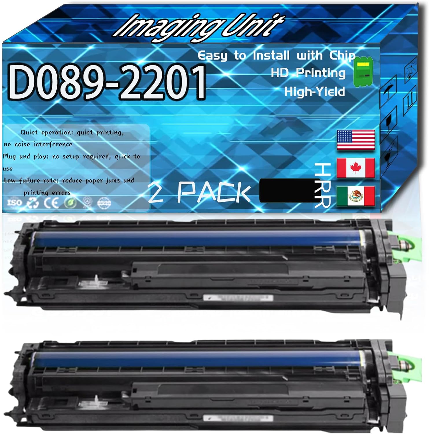CEECN Compatible for Lanier D089-2201 Replacement Imaging Unit Used with LD645C LD655C Printers, High Production Multiple Options (2 Pack Black)