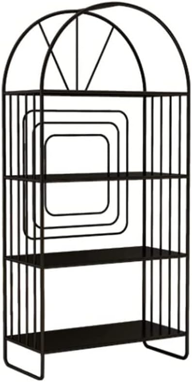 NERDOH Bookshelf Bookcase 4 Tiers Bookshelf Iron Storage Rack for CDs Movies Books Organizer Shelves Bookcase for Living Room Bedroom Home Office Book Shelf Book Case (Blue : Svart, Size : 60 * 28*