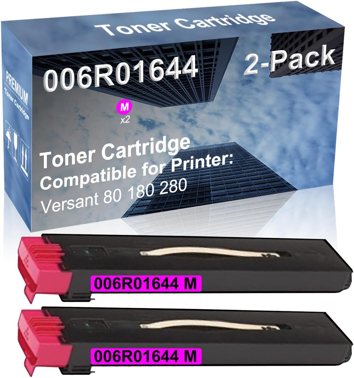 2-Pack (Magenta) Compatible High Yield 006R01644 Laser Printer Toner Cartridge Used for Versant 80 180 280 Printer