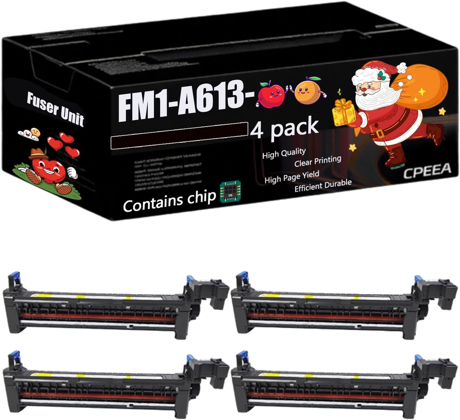 Compatible for Canon FM1-A613-000 Fuser Unit Work for Canon IR C3320 C3325 C3330 C3520 C3525 C3530 Printers, with Chip, High Yield 250000 Pages, Clear Printing (4 Pack Black)