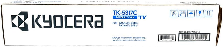 KYOCERA Genuine TK-5317C Cyan Toner Cartridge for TASKalfa 408ci, 508ci (1T02WHCUS0)