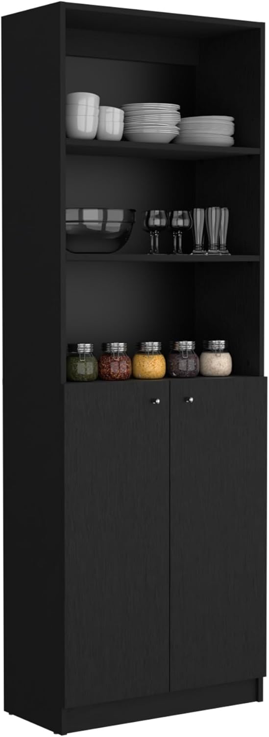 Minimalism 2-Door Bookcase with Upper Shelves, Storage Cabinet for Living Dining Room Hallway,for Kitchen Home