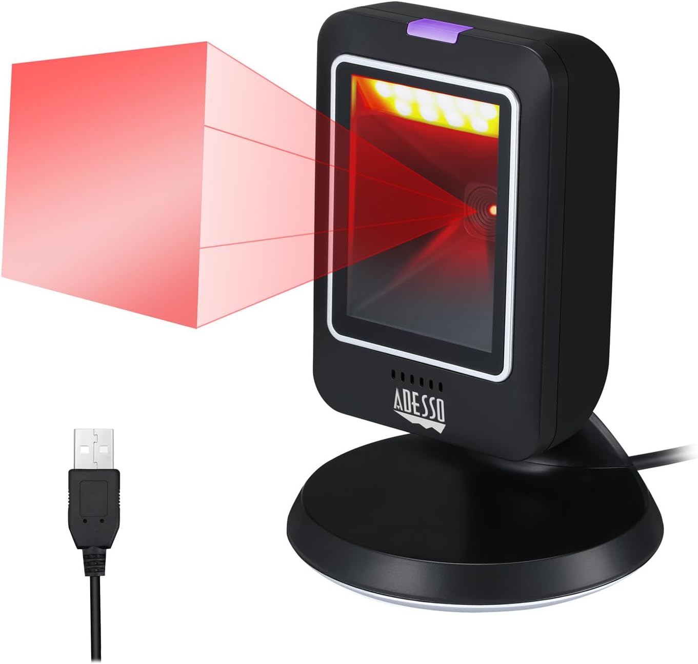 Adesso NuScan 2800U Omnidirectional 2D Desktop Barcode Scanner USB