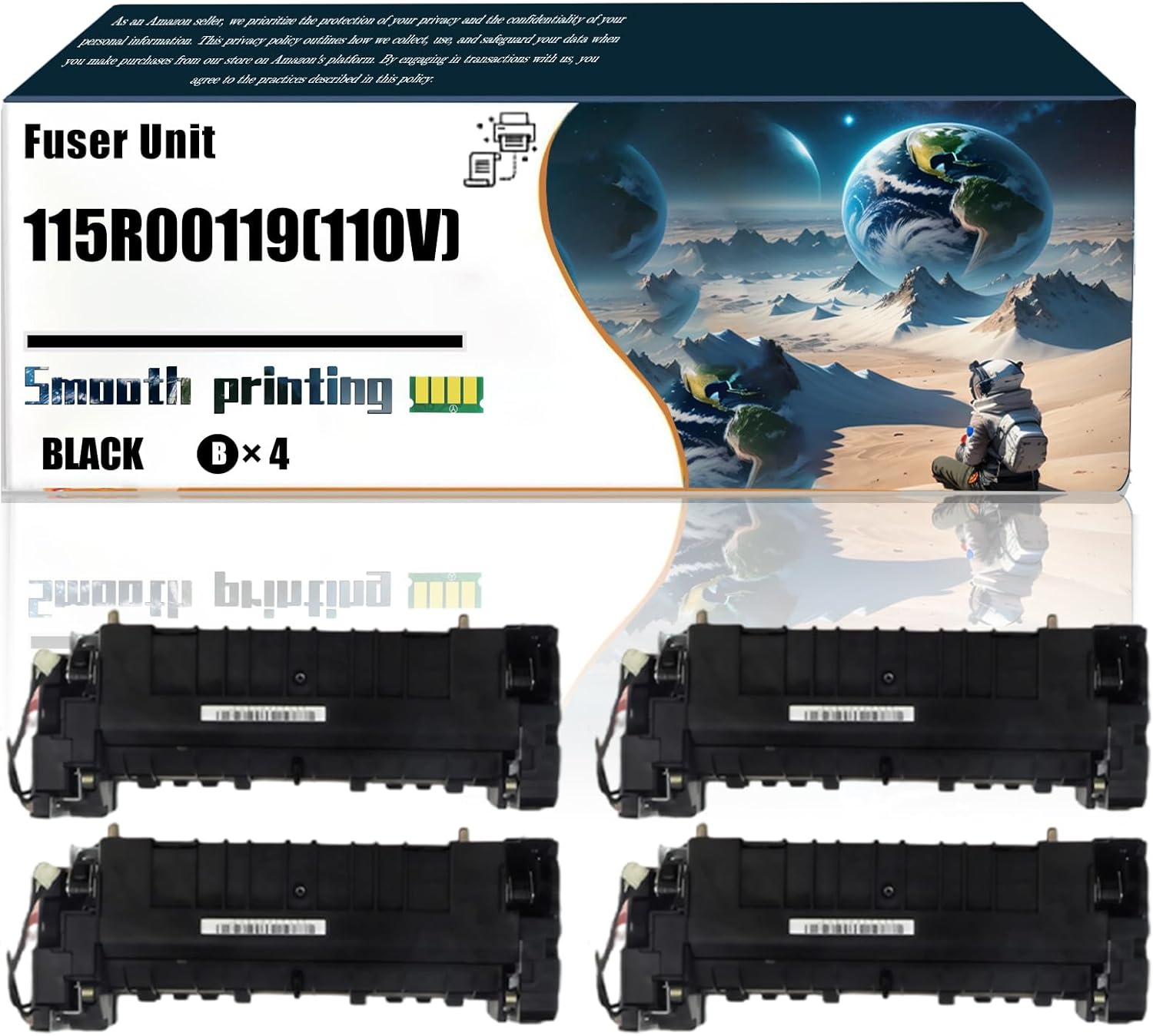 Replacement Parts Fuser Unit 115R00119(110V) Compatible with Xerox VersaLink B400dn B400n B405dn Printers, Contains Chip and Clear Printing (4 Pack Black)