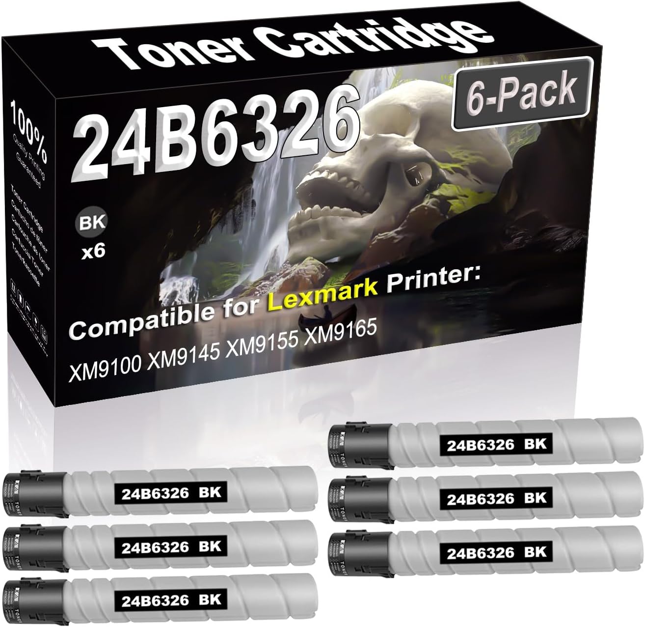 SINIYA 6-Pack (Black) Compatible High Yield 24B6326 Laser Printer Toner Cartridge use for XM9100 XM9145 XM9155 XM9165 Printer