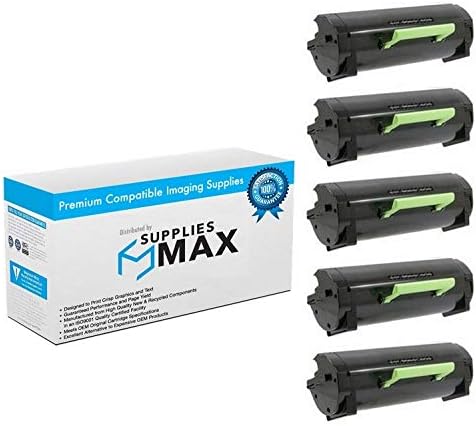 SuppliesMAX Compatible Replacement for Lexmark MS-817DN/MS-817N/MS-818DN/MS-818N Black Toner Cartridge (5/PK-11000 Page Yield) (53B2000_5PK)