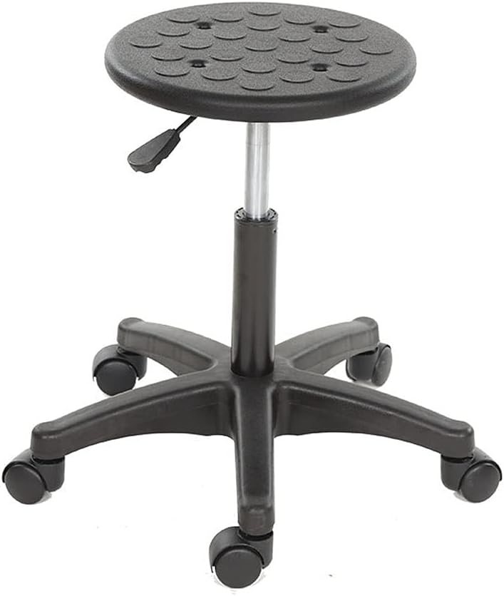 GFAZXDS Office Desk Chairs Laboratory Anti Static Liftable Office Chair Bar Round Table and Chair Electronics Factory Production Workshop Pulley Chair Home Office Task Chair,Black-Wheel Models