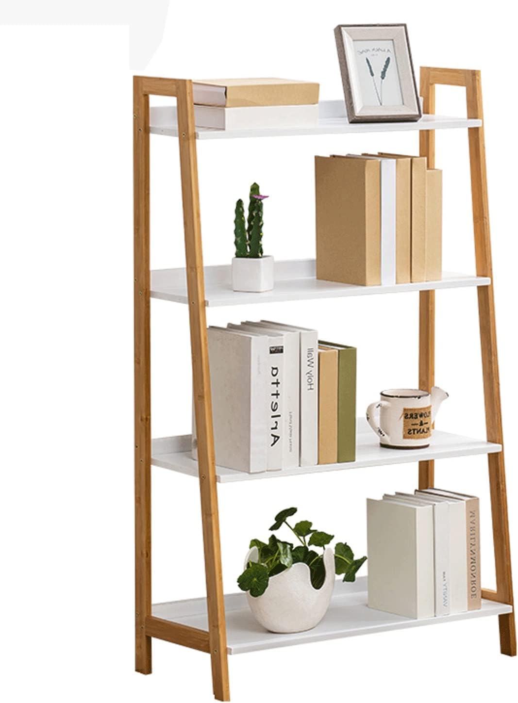 KIZQYN Bookcase Living Room Trapezoidal Shelf Bedroom Simple Bookshelf Shelf Floor Rack Storage Shelf Home Wall Bookshelf Bookshelf (Color : B)