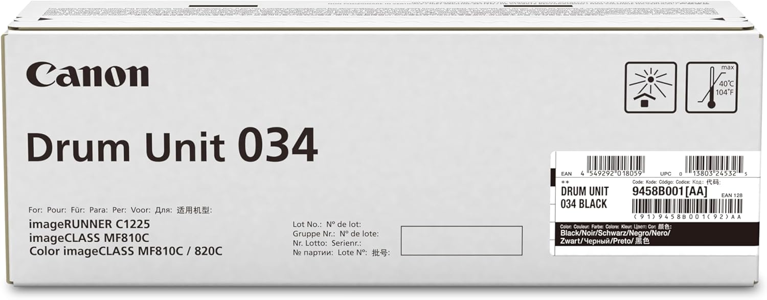 Canon Genuine 034 Black Drum Cartridge Compatible with MF810Cdn, MF820Cdn