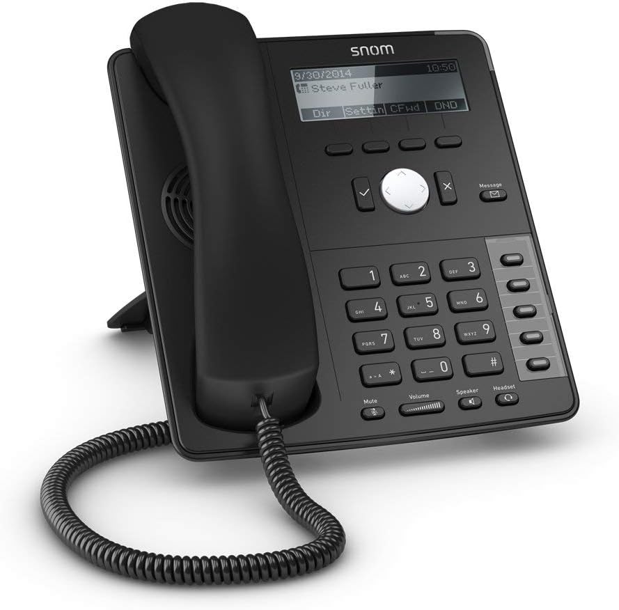 Snom SNO-D715 Professional Sip Desk Telephone Voip Phone and Device, Black (Renewed)