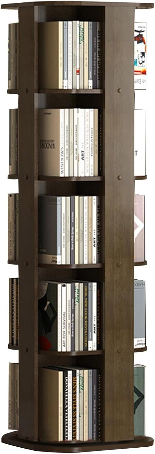 Multiple Colour Bookshelf Rotating Bookcase Reinforced and Stable Bookshelf Corner Floor Standing Bookshelf Storage Rack(Color:D,Size:49 * 158cm)