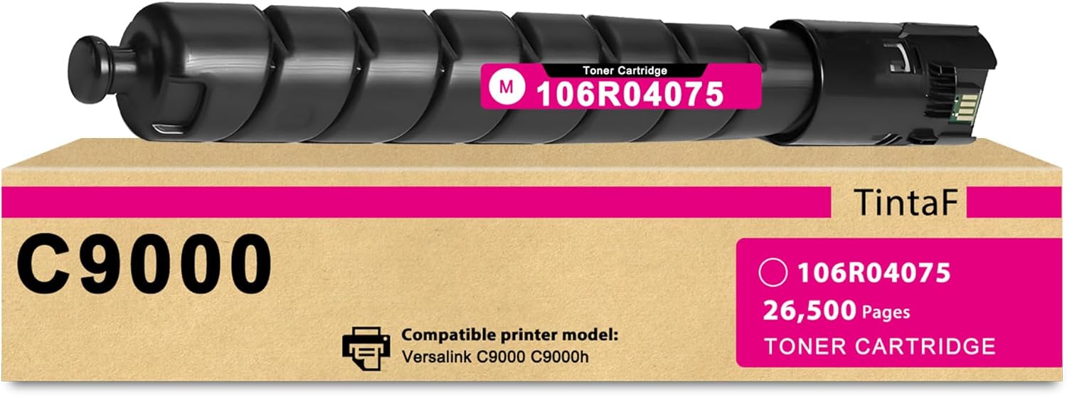 TintaF Versalink C9000 Toner Cartridge Magenta Replacement for Xerox 106R04075 High Capacity Remanufactured Cartridge Work for Versalink C9000 Printer (26,500 Pages, 1-Pack)