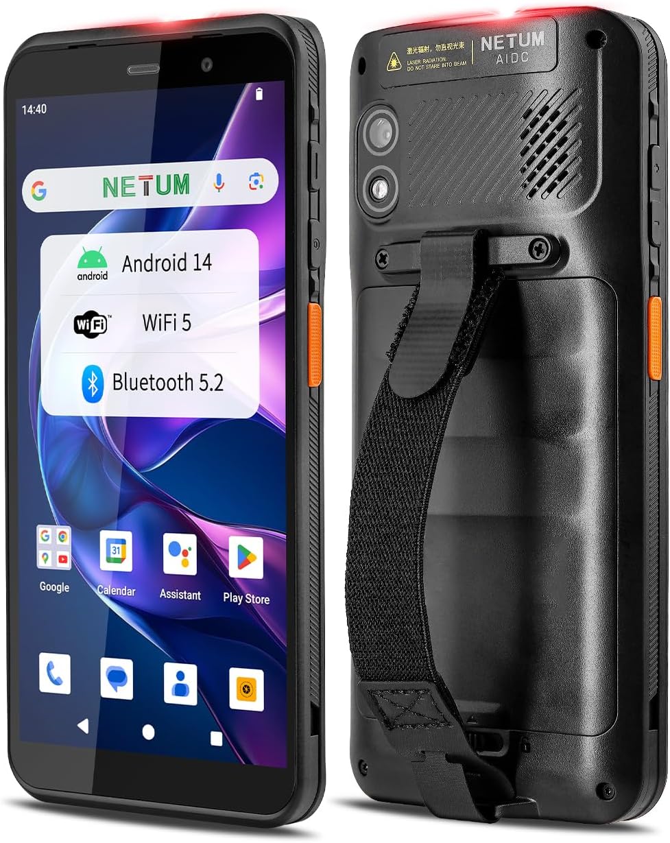 NETUM Android 14 Handheld Barcode Scanner Mobile Computer, Q900 with Honeywell HS7 Engine, 1D/2D Scanning, 5.99