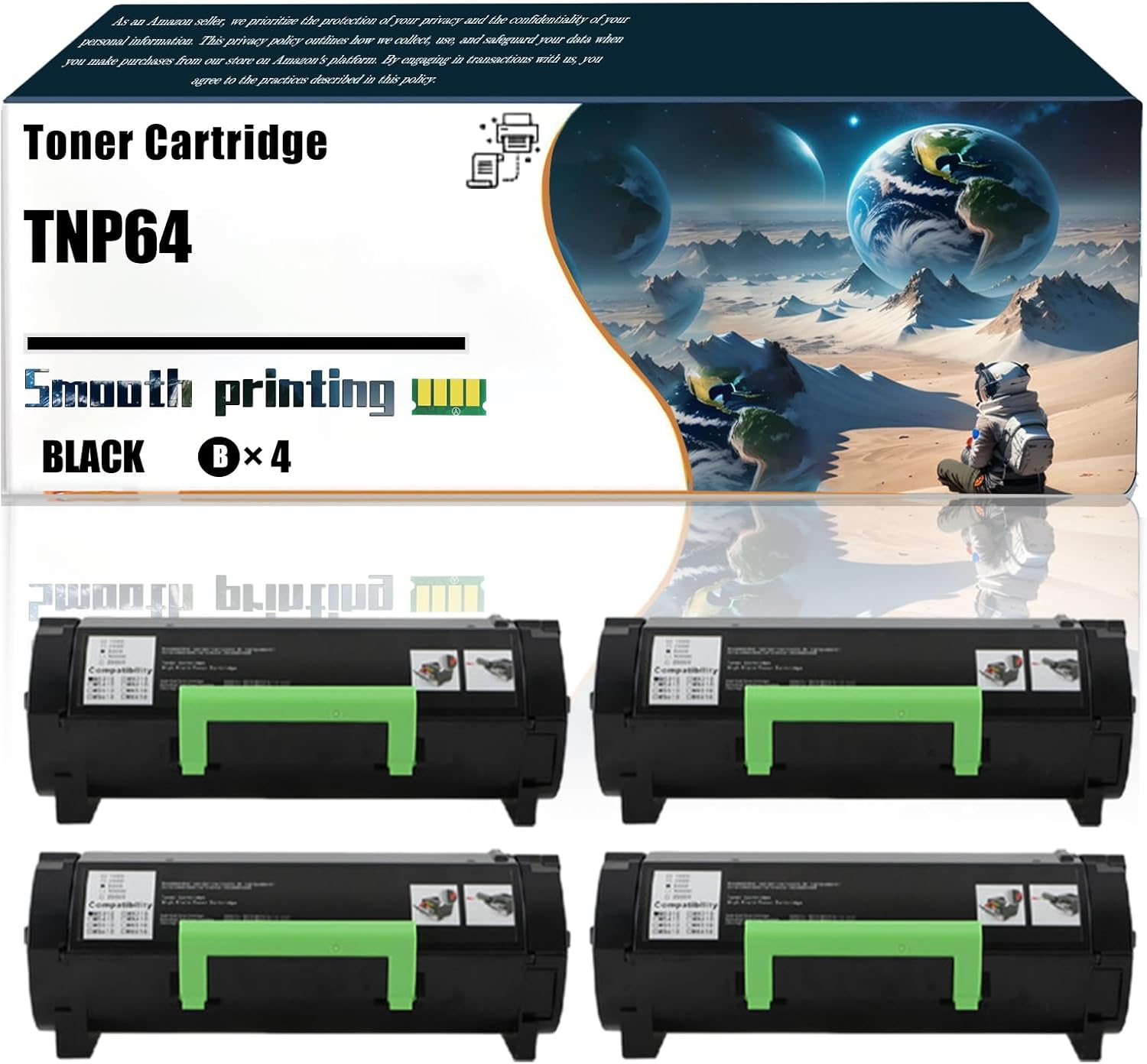 LSSF Replacement Parts Toner Cartridge TNP64 Compatible with Konica Minolta bizhub 4052 Printers, Contains Chip and Clear Printing (4 Pack Black)