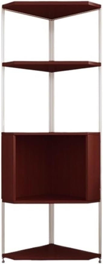 VHDY85KA Bookcase Multi Layer Solid Wood Corner Shelf Bookshelf Living Room Corner Triangular Cabinet Modern(Red,Large)