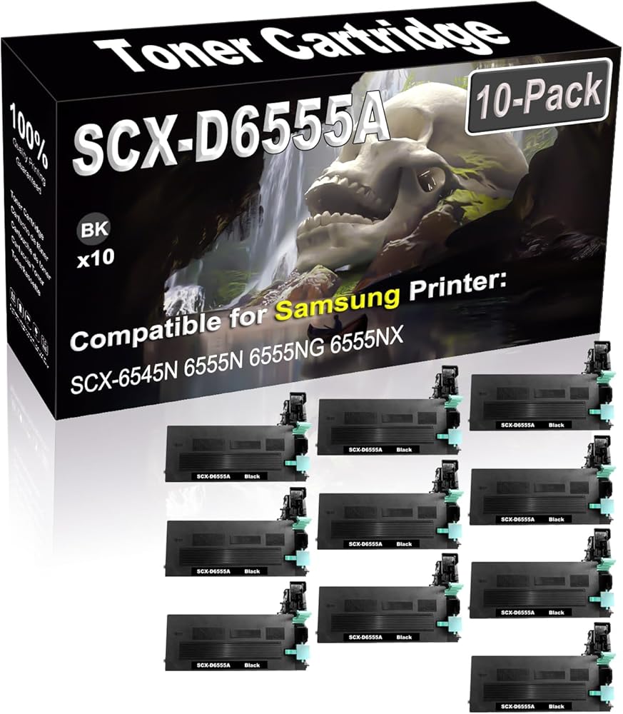 10-Pack Compatible High Capacity SCX-D6555A Imaging Toner Cartridge use for Samsung SCX-6545N 6555N 6555NG 6555NX Printer (Black)