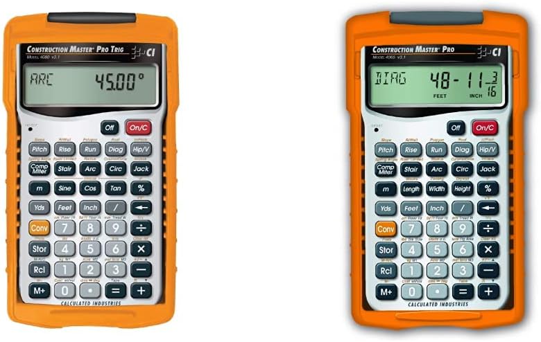 Calculated Industries Construction Master Pro Trig Advanced Construction Math Feet-Inch-Fraction Calculator & 4065 Construction Master Pro Advanced Construction Math Feet-inch-Fraction Calculator