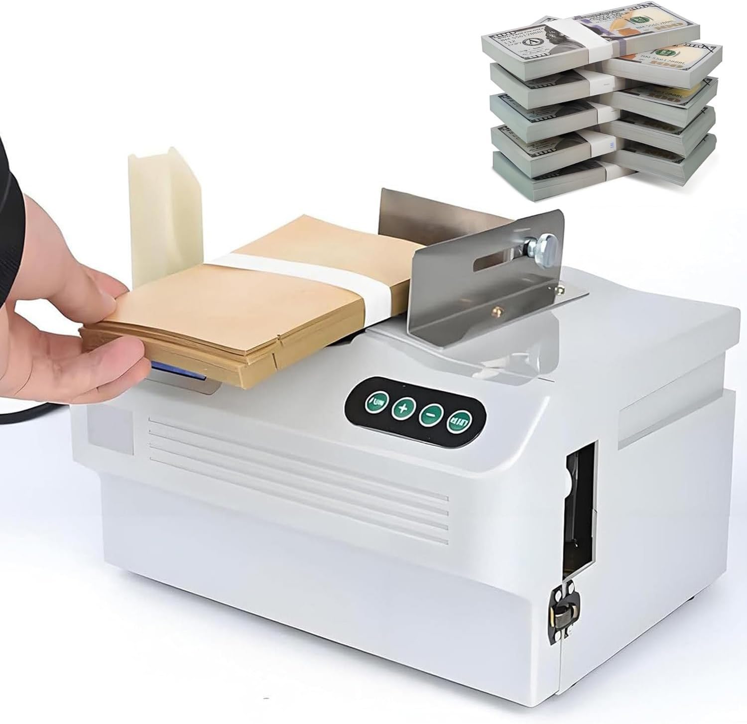 Automatic Currency Binding Machine - Intelligent Banknote Strapping Tool for Efficient Paper Tape Baling & Tying - Ideal for Cash Handling & Money Organization