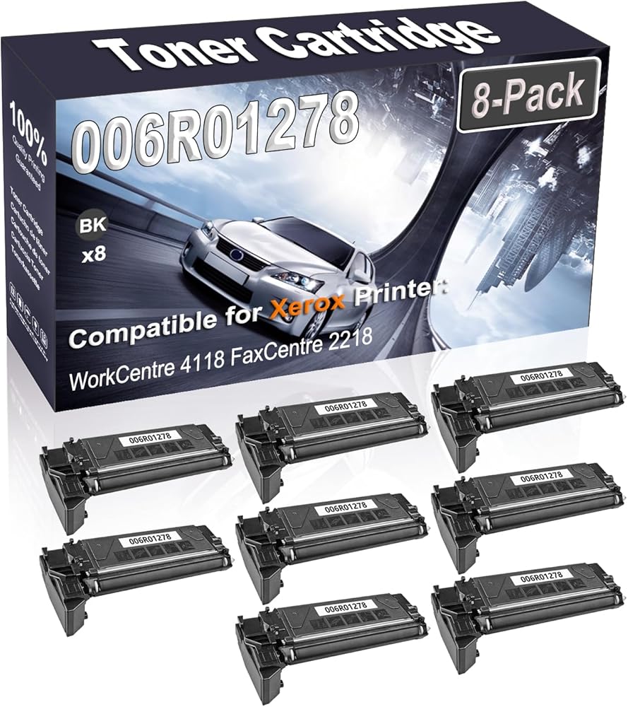 Kolasels 8-Pack (Black) Compatible WorkCentre 4118 FaxCentre 2218 Laser Printer Cartridge (High Capacity) Replacement for 006R01278 Printer Cartridge