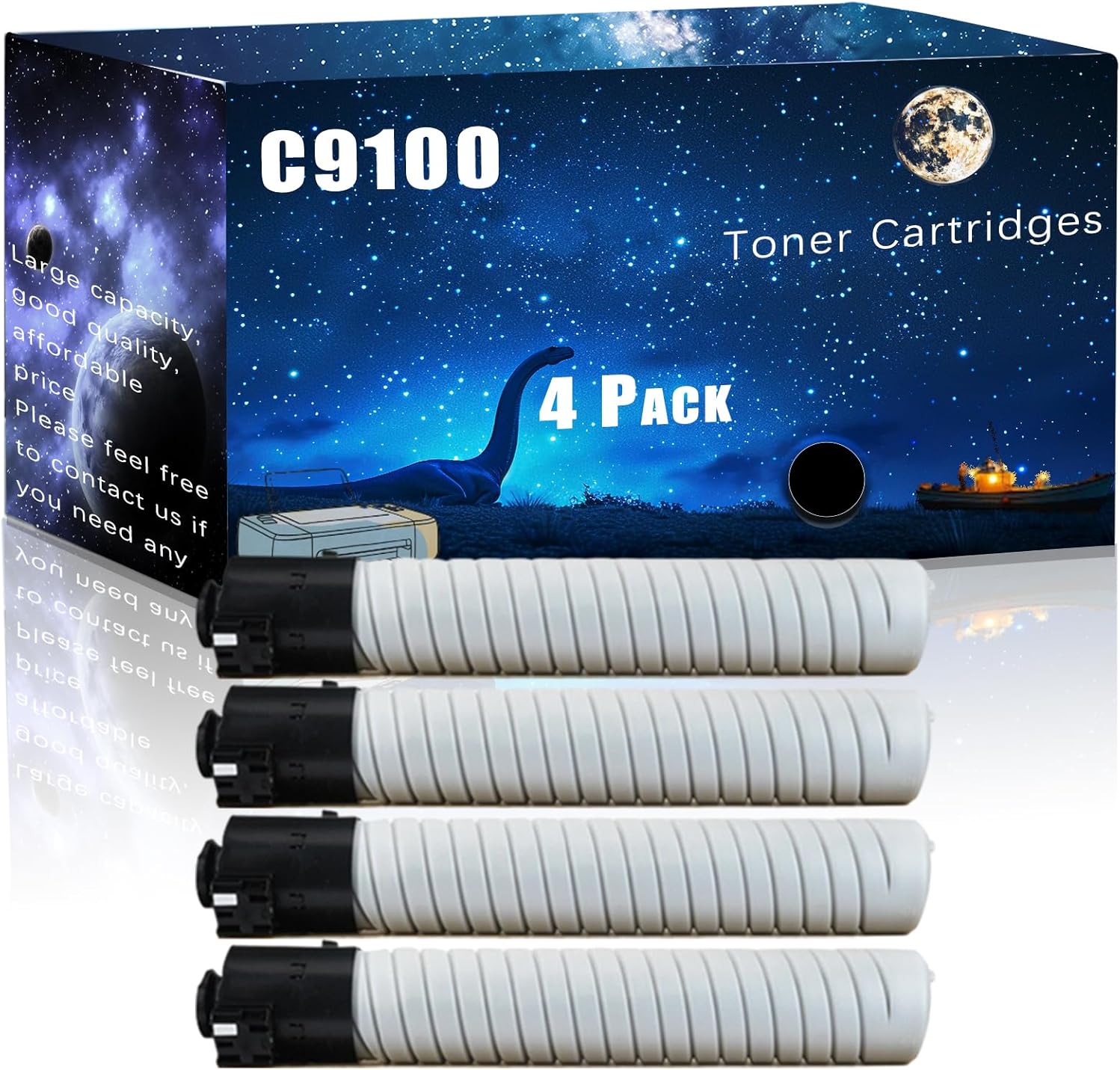 MUCQL C9100 Compatible Toner Cartridges Replacement for Ricoh High Yield Compatible Pro C9110 Printers, Meet Printing Needs (4 Pack Black)