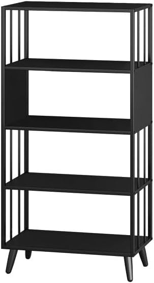 mengli-99 Bookcase Simple Iron Bookshelf Storage Rack Floor-to-Ceiling Multi-Layer Storage Storage Shelf Office Bookcase in Living Room and Bedroom Bookshelf(80cm)