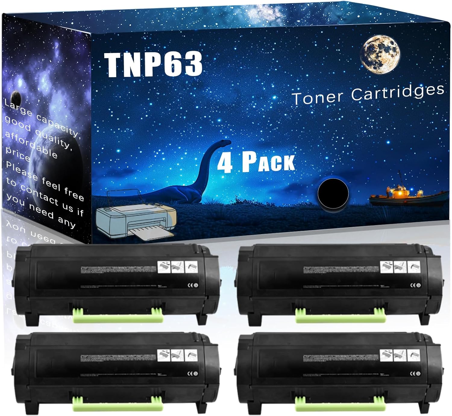 MUCQL TNP63 Compatible Toner Cartridges Replacement for Konica Minolta High Yield Compatible Bizhub 4752 4052 Printers, Meet Printing Needs (4 Pack Black)