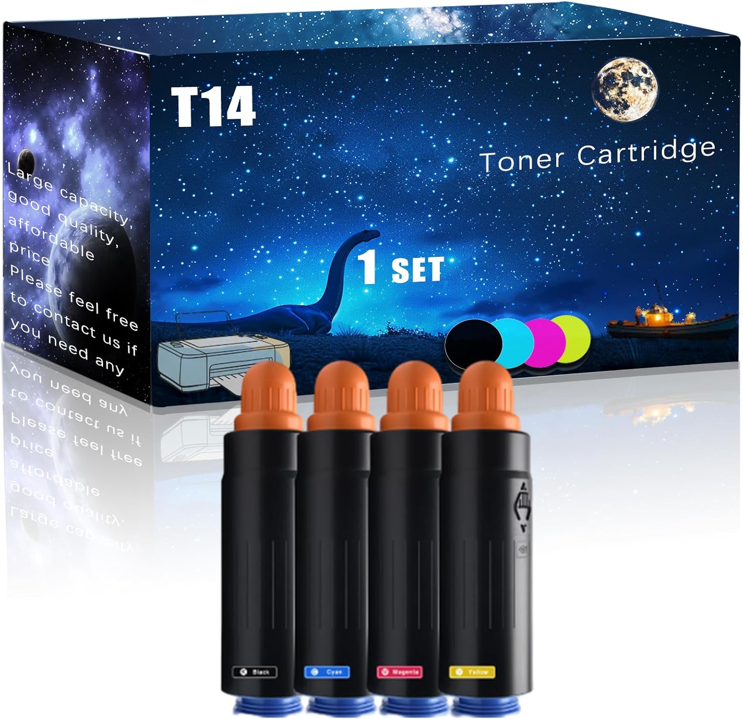 T14 Compatible Toner Cartridge Replacement for Canon High Yield Compatible imagePRESS V1350 Printers, Meet Printing Needs (4-Pack BK/C/M/Y)