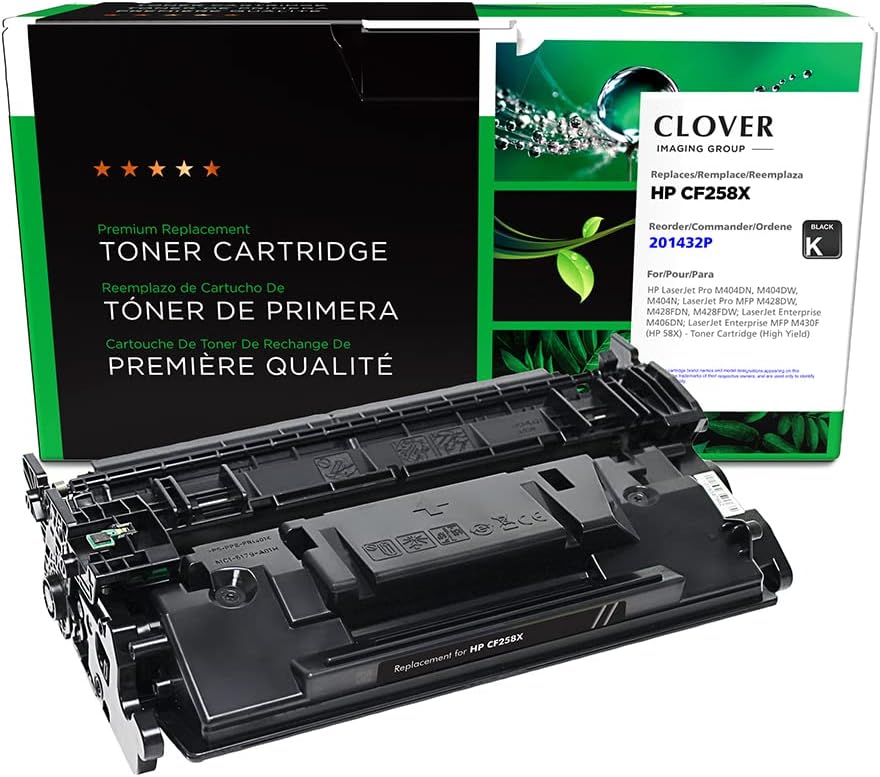 Clover Remanufactured High Yield Toner Cartridge Replacement for HP CF258X (HP 58X) | Black