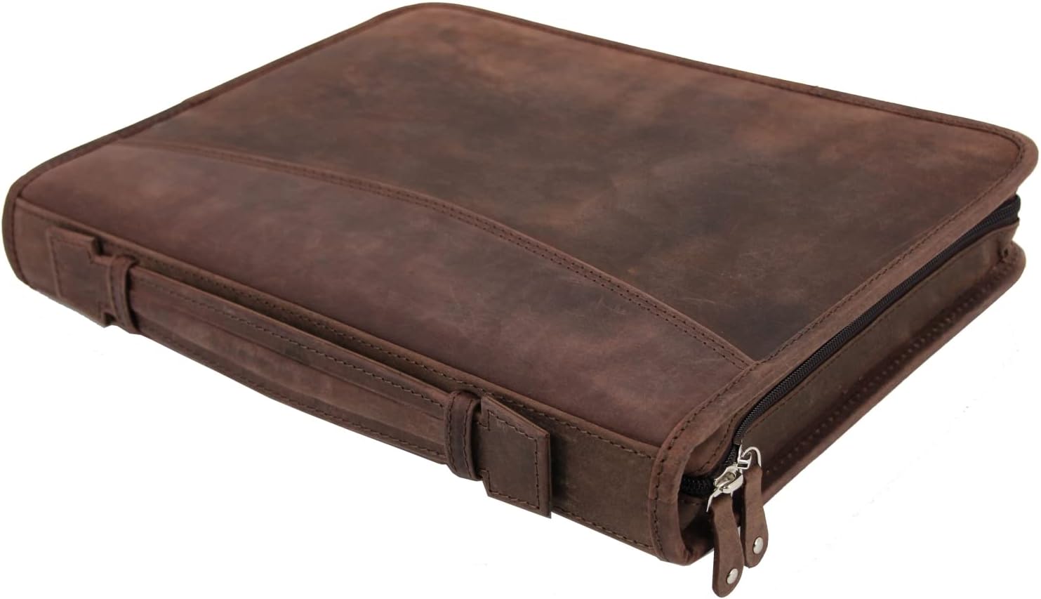 Pride and Soul VIGGO 30125 A4 Ring Binder Folder with Tablet Compartment, Leather Business Folder with Notepad, Organiser for Office and Everyday Life, Tablet Folder Approx. 35.5 x 28 x 5 cm, Brown