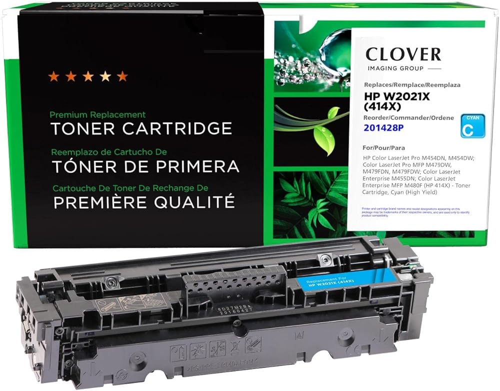 Clover Remanufactured High Yield Toner Cartridge Replacement for HP 414X (W2021X) | Cyan
