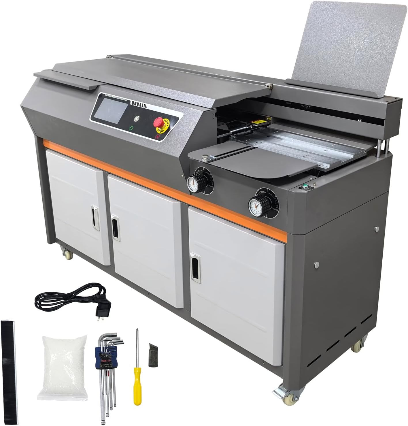 EQCOTWEA A3 Automatic Intelligent Binding Machine, 220V Side Glue Book Binder with 7