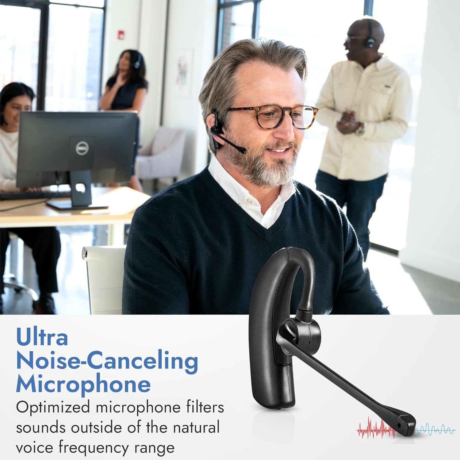 Leitner LH380 – Wireless Office Headset with Mic – Computer, Telephone, and Cell Phone Headset – On-Ear