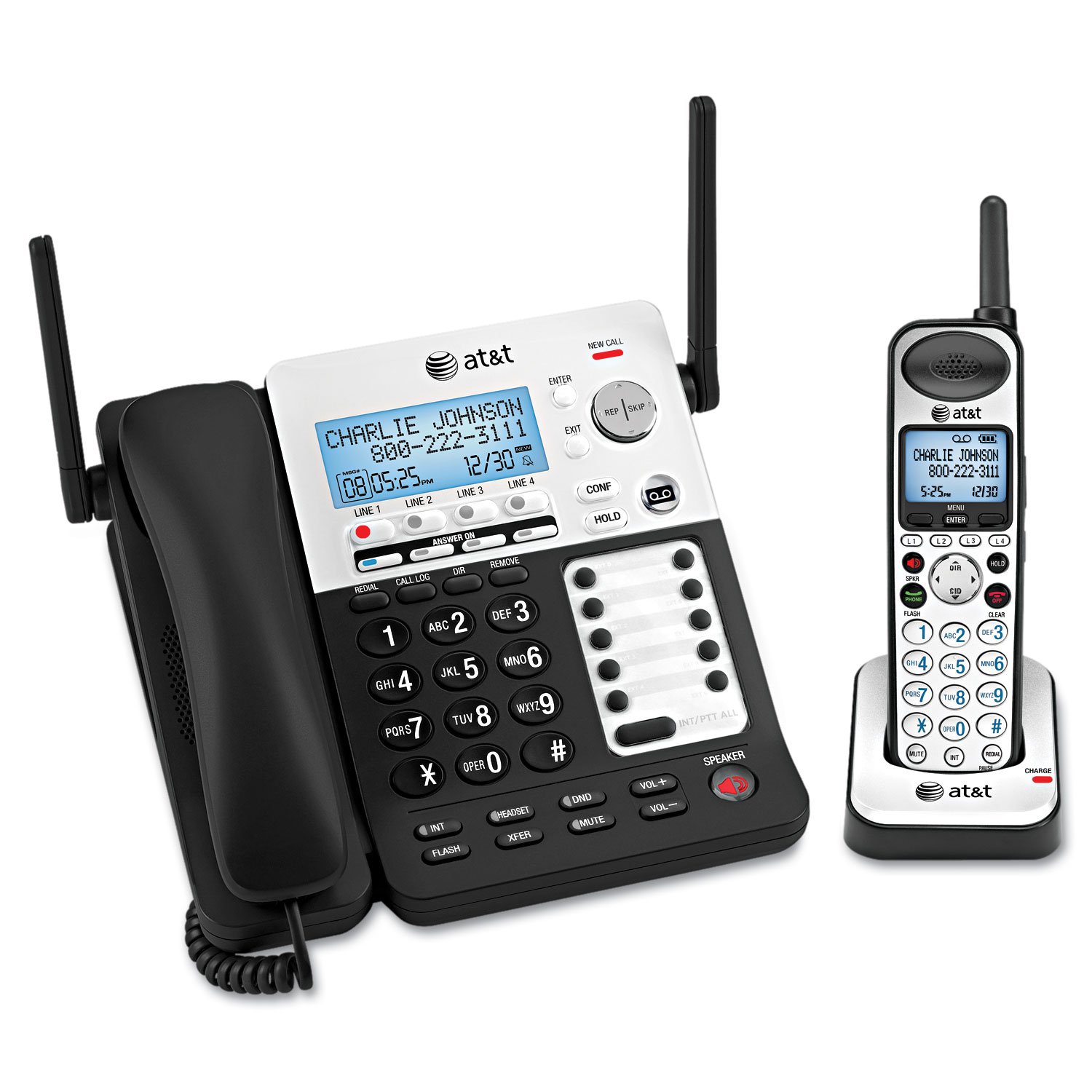 AT&T SB67138 SB67138 DECT 6.0 Phone/Answering System, 4 Line, 1 Corded/1 Cordless Handset