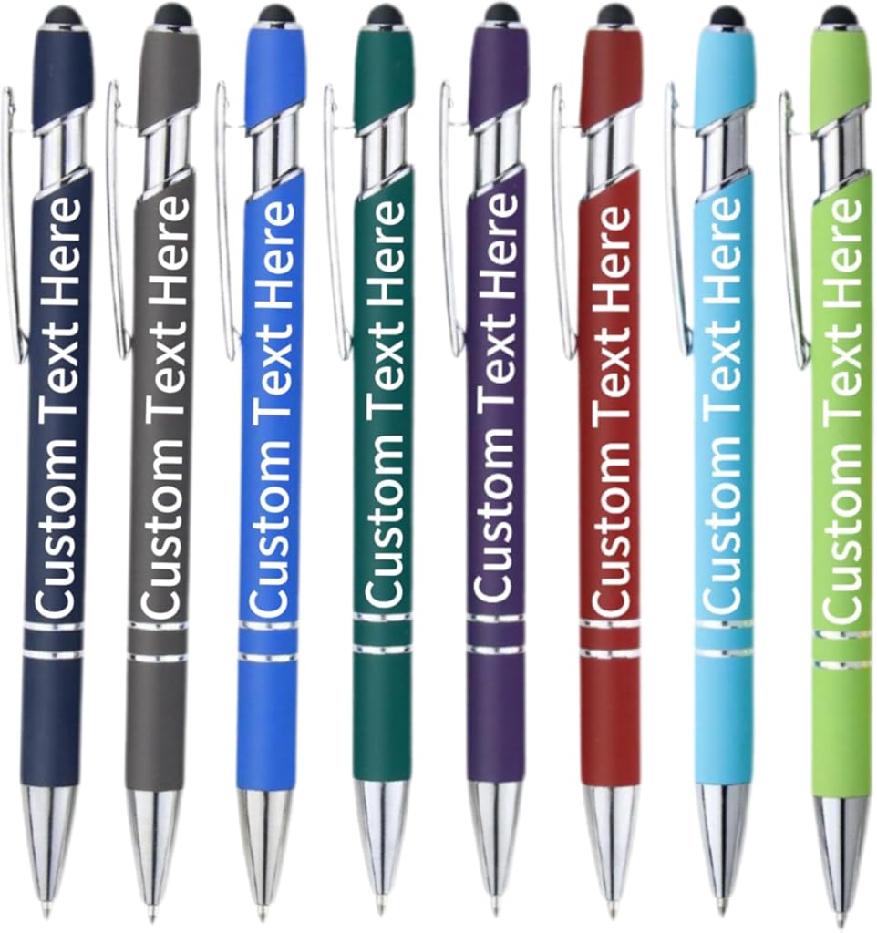 Flahupi Custom Ballpoint Pen, Personalized Name Ballpoint Pen, 2-In-1 Soft Touch Ballpoint Pen, Employee Thank You Gift, Ballpoint Pen With Touch Electronic Screen