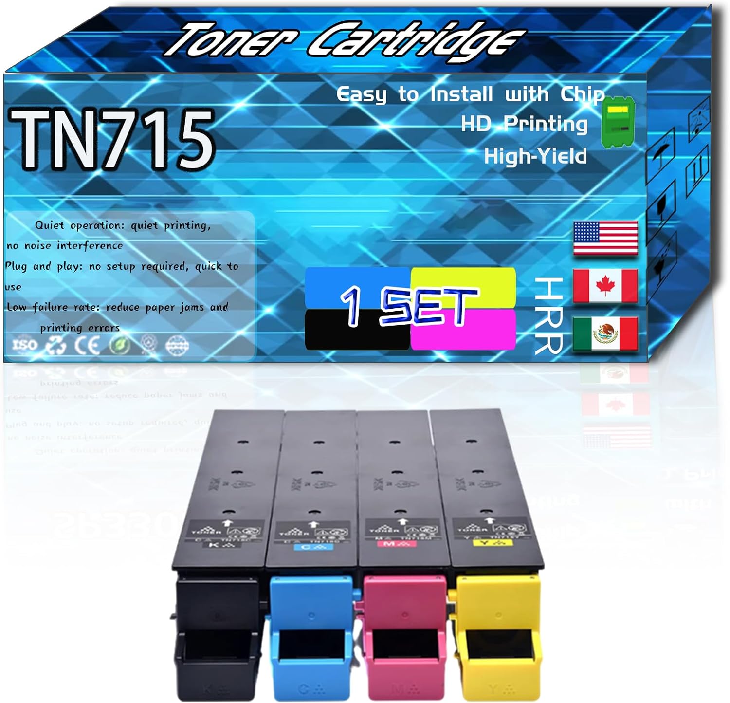 CEECN Compatible for Konica Minolta TN715 Replacement Toner Cartridge Used with bizhub C750i Printers, High Production Multiple Options (4-Pack BK/C/M/Y)