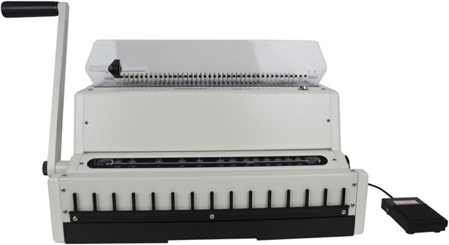 Binding Machines, Electric Iron Ring Punching and Binding Machine Desk Calendar Binding Machine Full Draw Knife Punching Machine Industrial Grade(Square Hole)