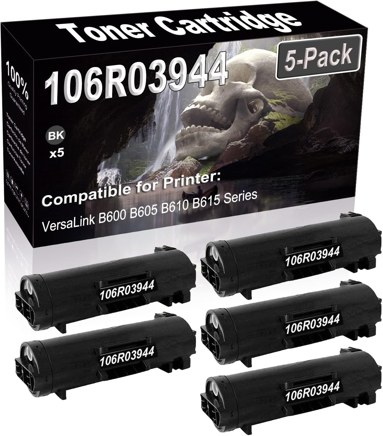 SINIYA 5-Pack (Black) Compatible High Yield 106R03944 Laser Printer Toner Cartridge use for VersaLink B600 B605 B610 B615 Printer