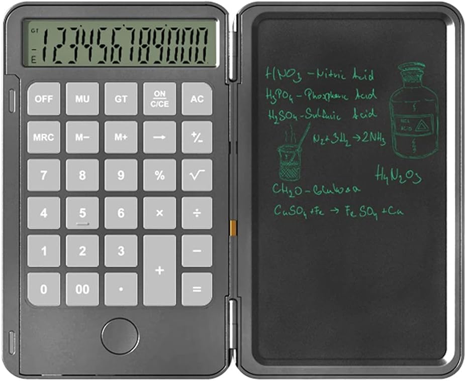 TEOYETTSF 12 Digit Calculator with Writing Table 6.5 Inch LCD Display Writing Board Calculators(E)