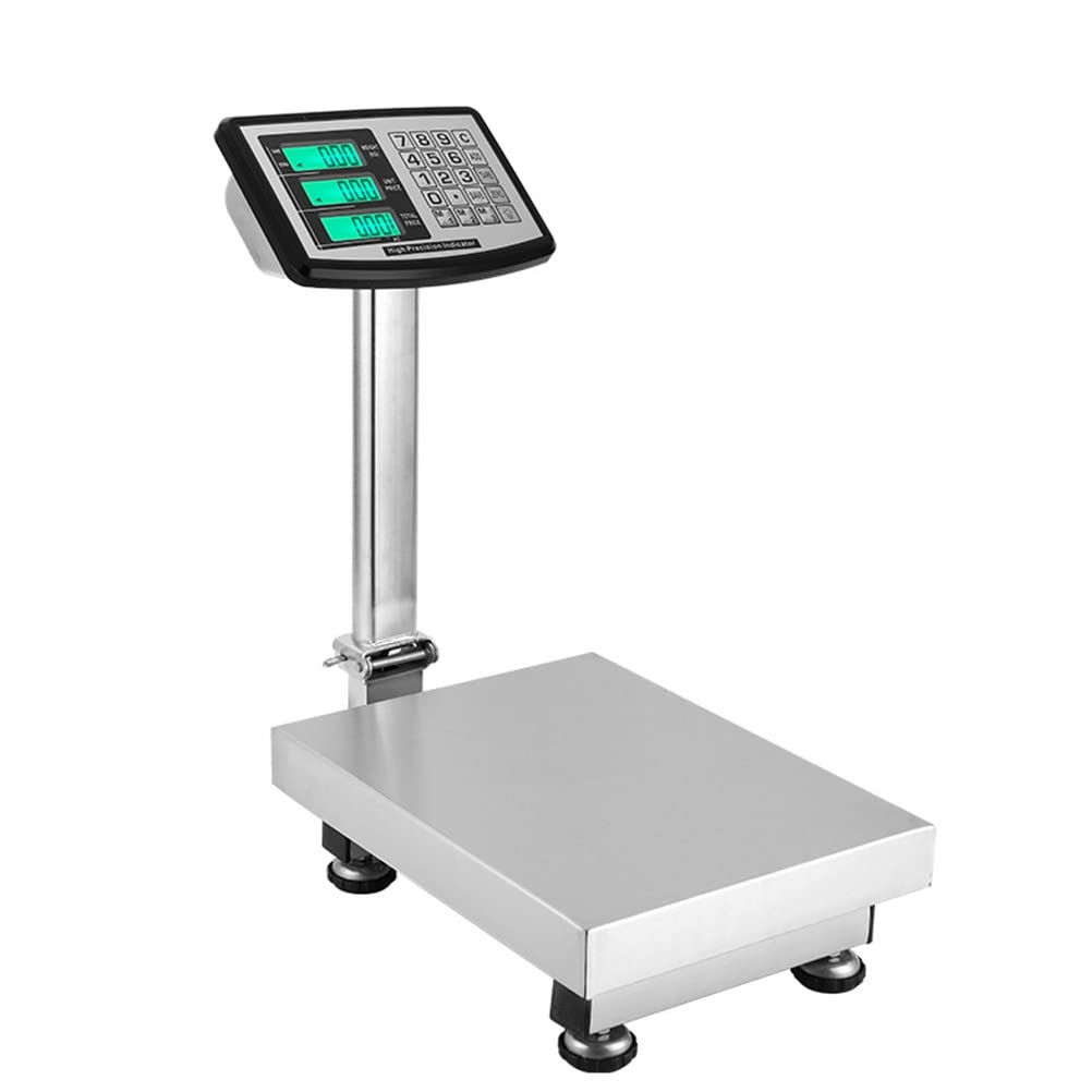 Weight Computing Digital Scale Electronic Platform 660lbs Floor Heavy Duty Folding Postal Scales Stainless Steel High-Definition LCD Display for Luggage Package Price (Size : 300kg/50g) (300kg/50g)