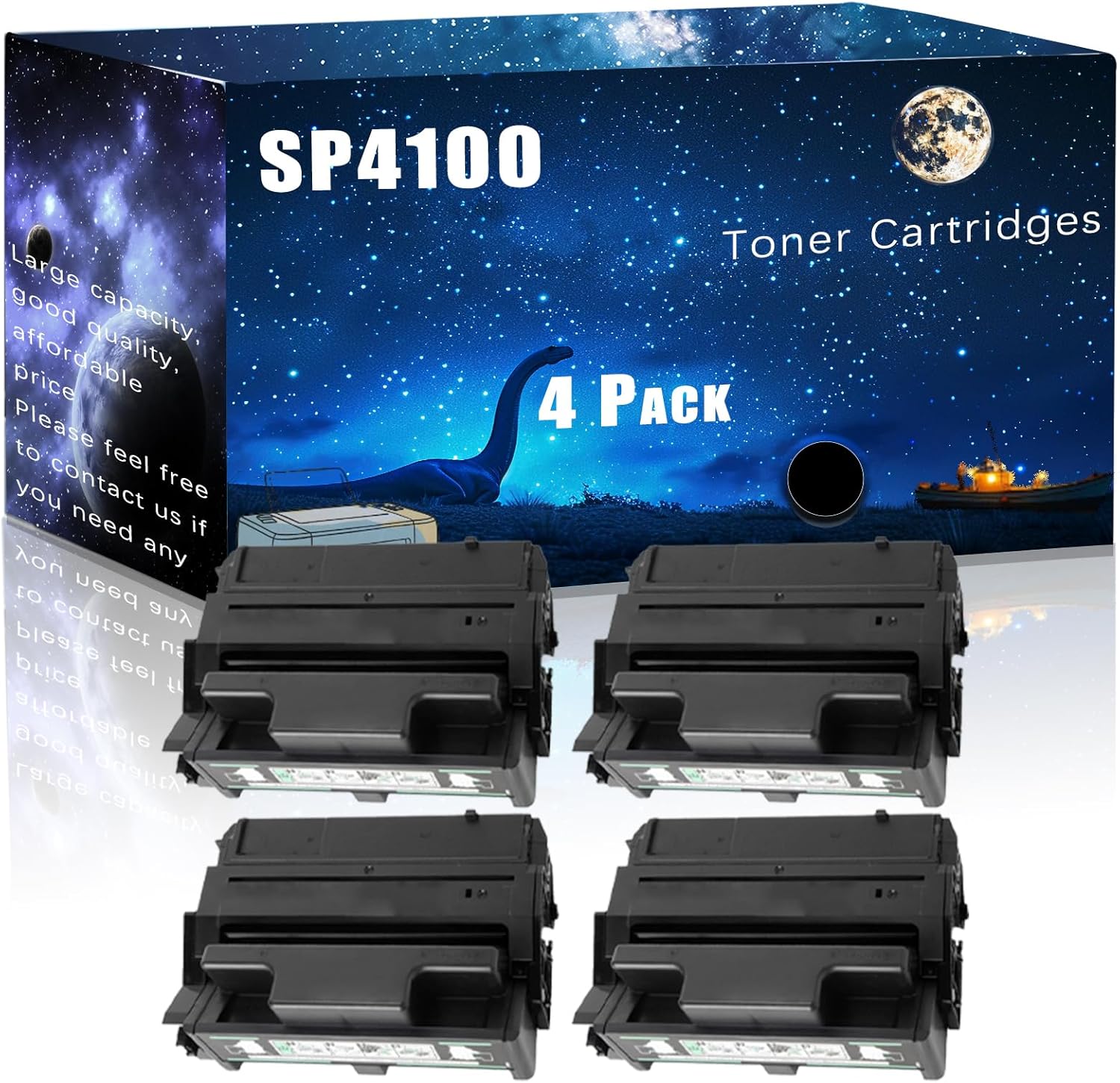 MUCQL SP4100 Compatible Toner Cartridges Replacement for Ricoh High Yield Compatible Aficio SP 4100N SP 4100SF SP 4110N SP 4210N SP 4310N Printers, Meet Printing Needs (4 Pack Black)