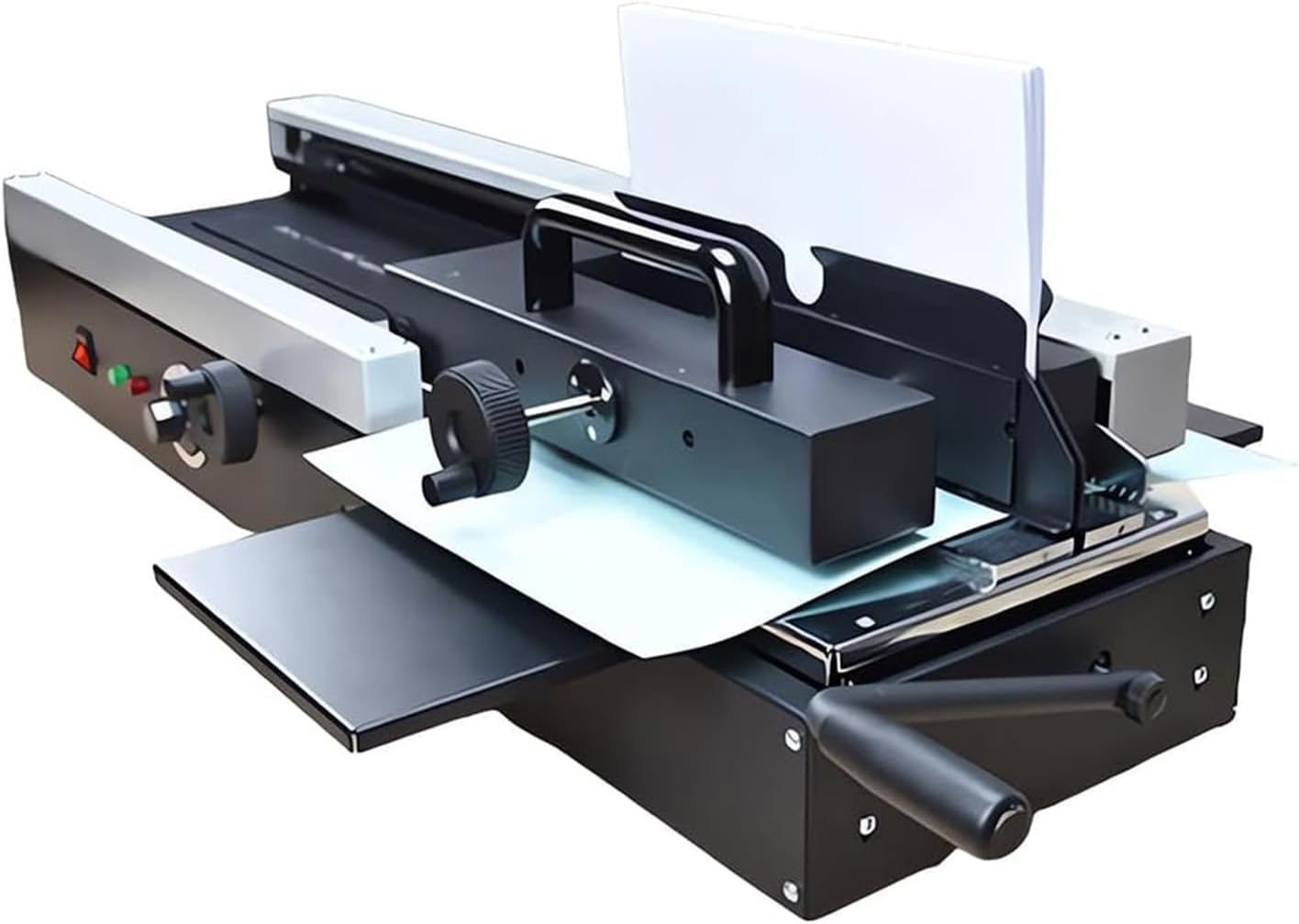HYUIO A4 Book Binding Machine, Glue Book Binding Machine,1200W A4 Desktop Hot Melt Binding Machine with Milling Cutter Rubber Wheel, for Office Book Paper Albums