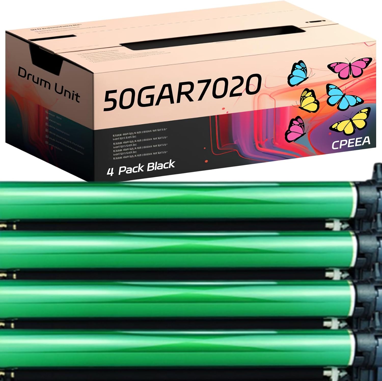 Compatible for Konica Minolta 50GAR70200 Drum Unit Work for Konica Minolta bizhub 361 420 421 500 501 360 Printers, with Chip, High Yield 220000 Pages, Clear Printing (4 Pack Black)