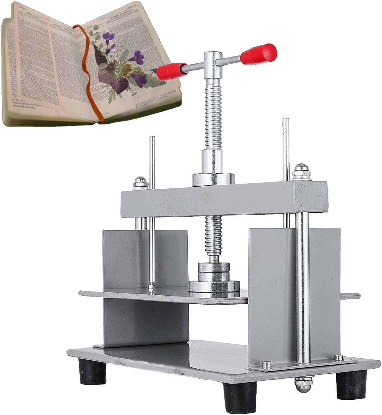 Kindevieft Bookbinding Press Screw Papermaking Book Notes Invoice Flattening Machine Press Bookbinder Steel Flat Paper Press Machine for Photo Nipping Vouchers Checks Booklets,A3